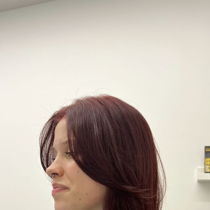 Red hair with layers