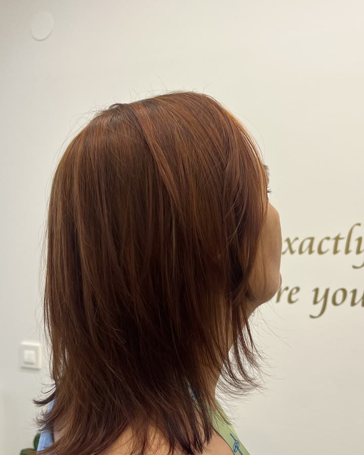 Warm copper colour with layers, after the service